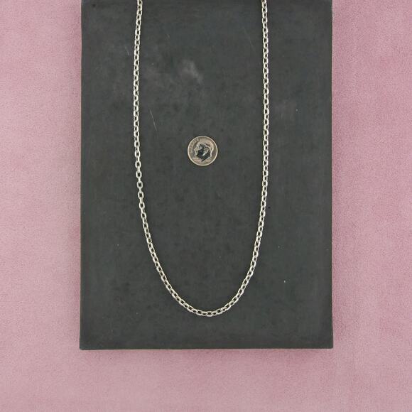 sterling silver vintage 3mm claspless cable chain necklace size 28.5in - Picture 2 of 3